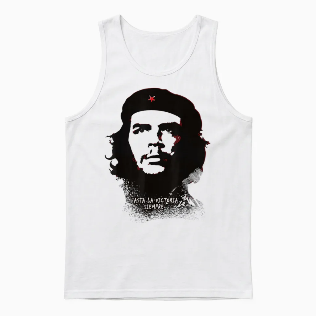 Che Guevara Shirt Red Hasta La Victoria Siempre Revolution Unisex Tank Top in White