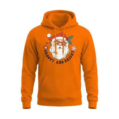 Retro Christmas Unisex Hoodie - Safety Orange