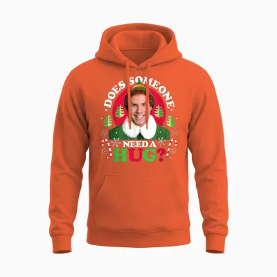 Elf - Does Someone Need a Hug? Unisex Hoodie - Orange