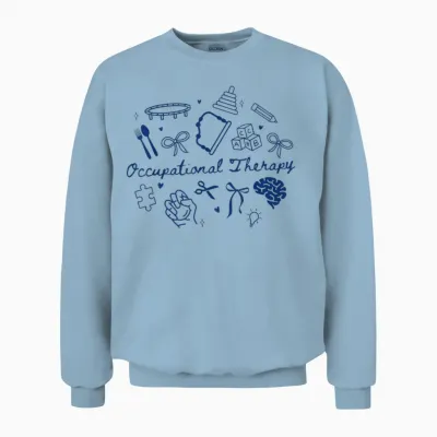 Women Occupational Therapy Doodle Ots Back to School Ota Unisex Sweatshirt - Light Blue