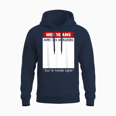 18 Years to Sign 18 Years Birthday Boy Girl Anniv 18 Unisex Hoodie - Navy