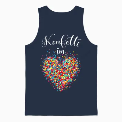 Confetti in the Heart Carnival T-Shirt, Black Unisex Tank Top - Navy