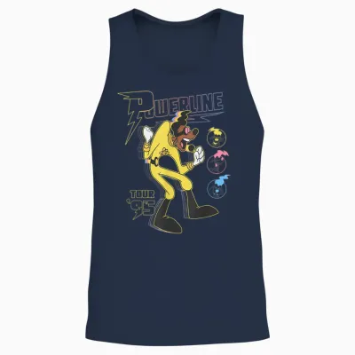Disney a Goofy Movie Powerline Tour '95 Retro Neon Unisex Tank Top - Navy