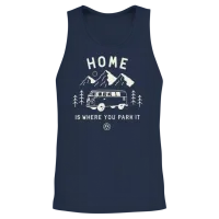 Volkswagen Vw T1 Camper Home Is Where You Park It Unisex Tank Top - Navy – 2