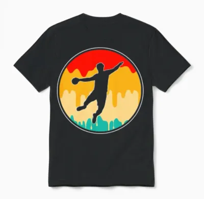 Handball Retro Unisex T-Shirt - Black