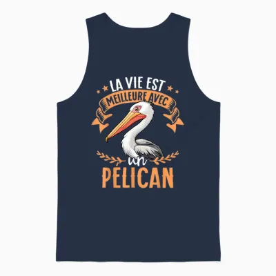 Life Is Better with a Pelican - Sweet Pelican T-Shirt, Black, S Unisex Tank Top - Navy