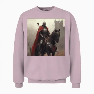 Knight on Horse Unisex Sweatshirt - Light Pink