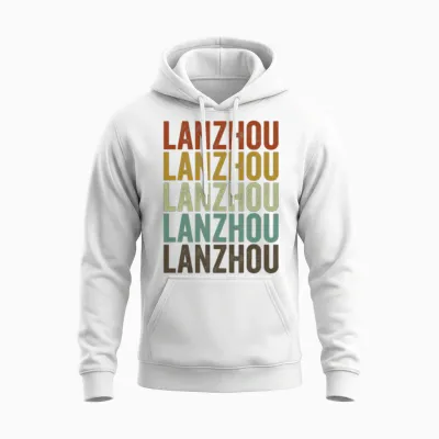 Lanzhou China Retro Vintage Unisex Hoodie - White