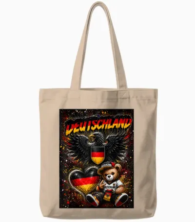 Deutschland T-Shirt Trikot Deutsche Flagge Germany Tote Bags - Natural