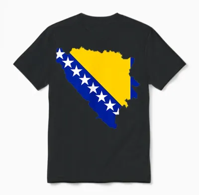 Bosnien Flagge Bosnische Farben Sarajevo Frauen Männer Bih Unisex T-Shirt - Black