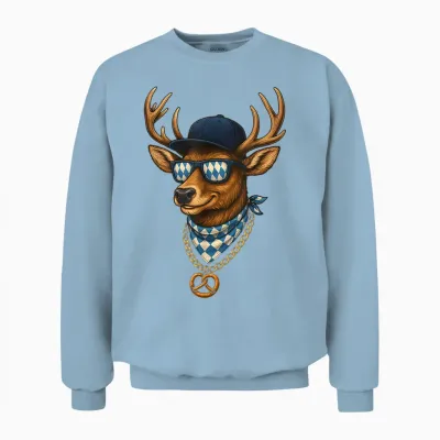 Oktoberfest Lederhosn Wiesen Dirndl Ersatz Tracht Trachten Unisex Sweatshirt - Light Blue