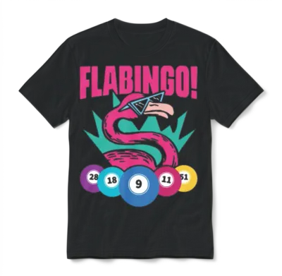Cool Flamingo Bingo Flamingo for Bingo Players Unisex T-Shirt - Black
