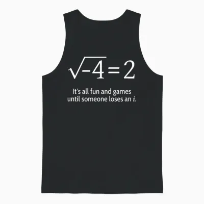 Someone Loses an I: Funny Math Short Sleeve Unisex Tank Top - Black