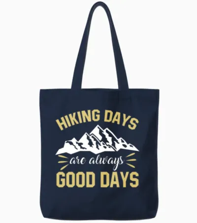 Hiking Days Are Always Good Days Tote Bags - Navy