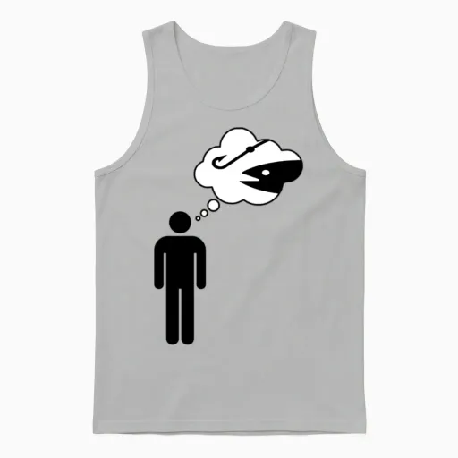 Thinking About Fishing Unisex Tank Top in Ash