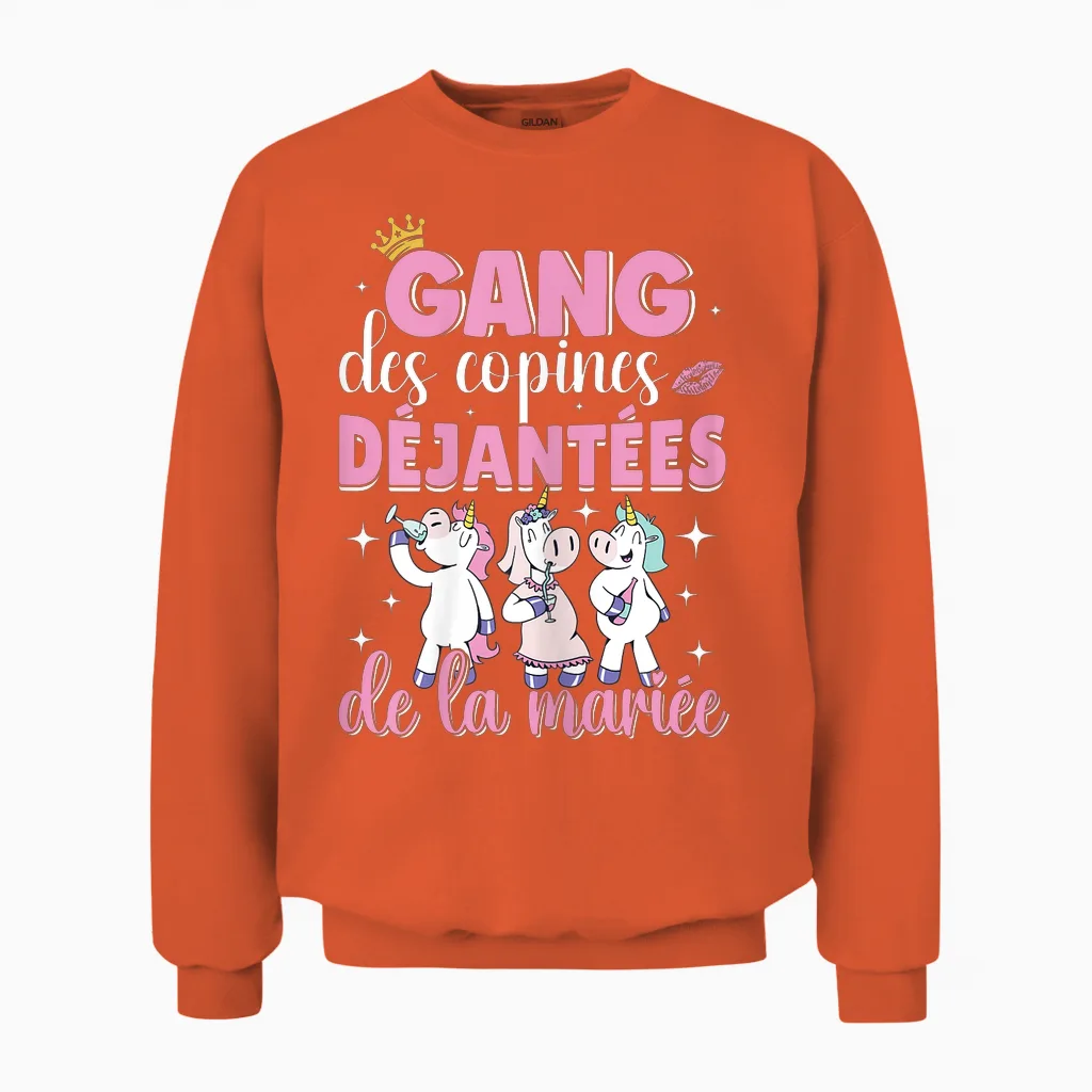 Gang of the Bride Girlfriends - Accessory Evjf T-Shirt, Black, S Unisex Sweatshirt in Orange