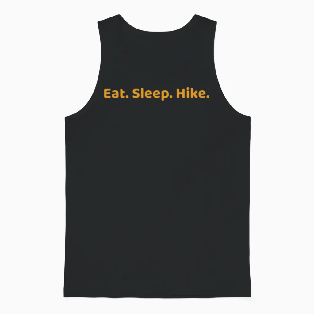 Eat Sleep Hike Hiking & Outdoors Gift Unisex Tank Top in Black