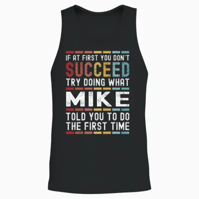 Mike Name Personalized Funny Birthday Christmas Unisex Tank Top - Black