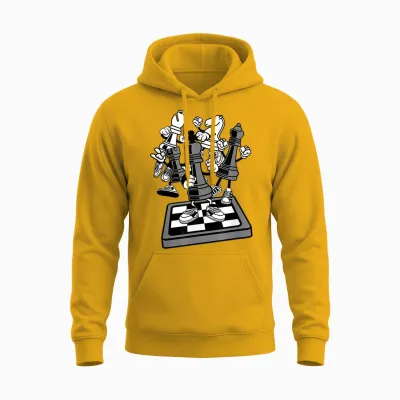 Schach-T-Shirt, Schach Kinder, Schachliebhaber, Schach Für Kinder Unisex Hoodie - Gold