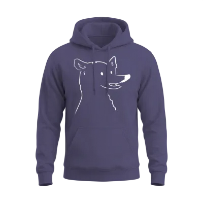 Cartoon Dog Head Icon Animal Unisex Hoodie - Heather Sport Dark Navy