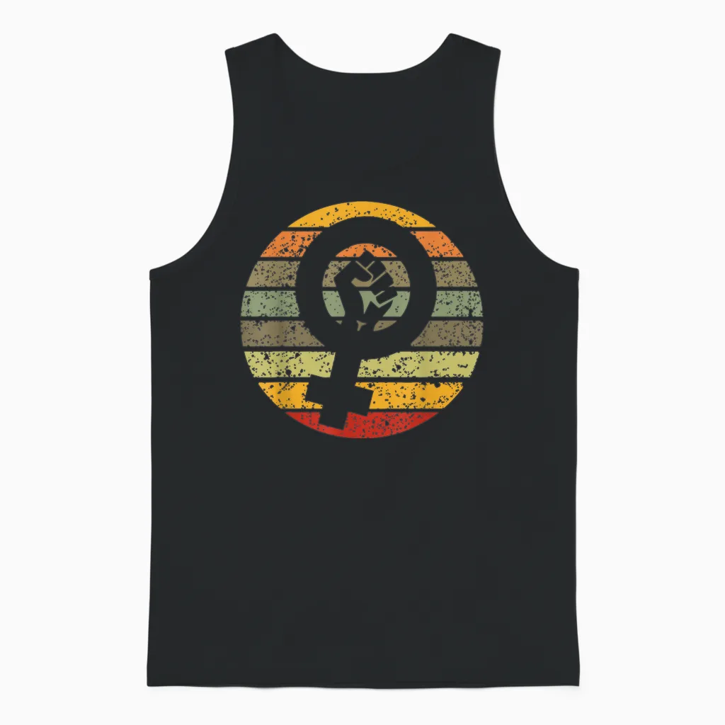 Feminismus Symbol Design Retro Vintage 70er 80er 90er Feministin Unisex Tank Top in Black