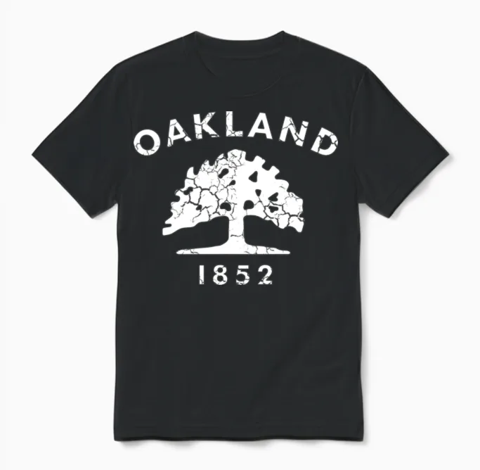 Oakland Flag California Home Family Unisex T-Shirt in Black