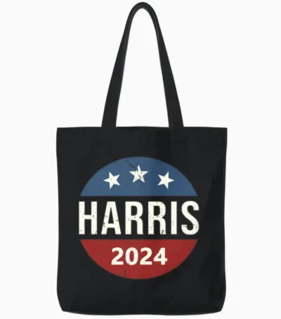 Kamala Harris 2024 Tote Bags - Black