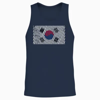 South Korea Unisex Tank Top - Navy