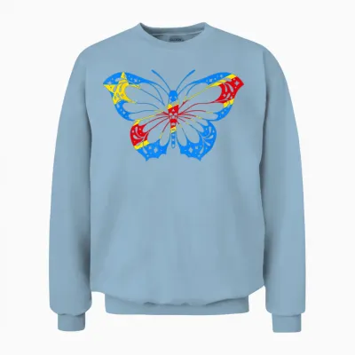 Drapeau Du Congo Papillon Racines Congolaises République Du Congo Rdc Unisex Sweatshirt - Light Blue