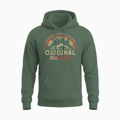 Vintage Aged to Perfection July 1974 Unisex Hoodie - Military Green