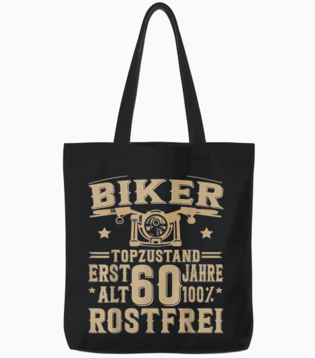 60 Geburtstag Mann Biker 60 Jahre Motorrad Tote Bags in Black
