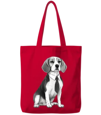 Beagle Dog Dog Silhouette Cute Dog Tote Bags - Red