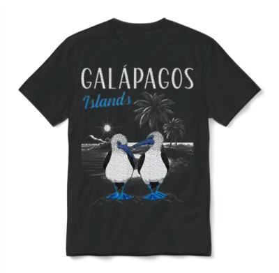 Blue Footed Booby Bird Galapagos Islands Unisex T-Shirt - Black
