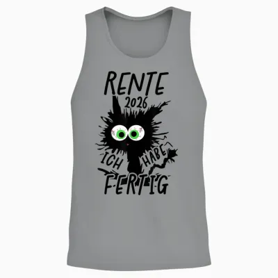 Rente 2026 T-Shirt with German Text "ich Habe Fertig Rentner Rentner" Unisex Tank Top - Sport Grey