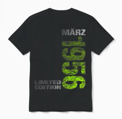 März 1956 Mann Frau 70. Geburtstag Limited Edition Unisex T-Shirt - Black