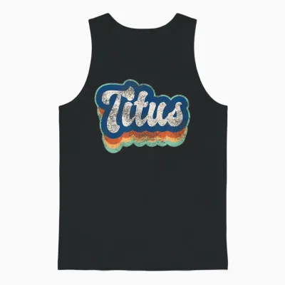 Titus Vorname Junge Vintage Stil 70er 80er Jahre Personalisiert Unisex Tank Top - Black