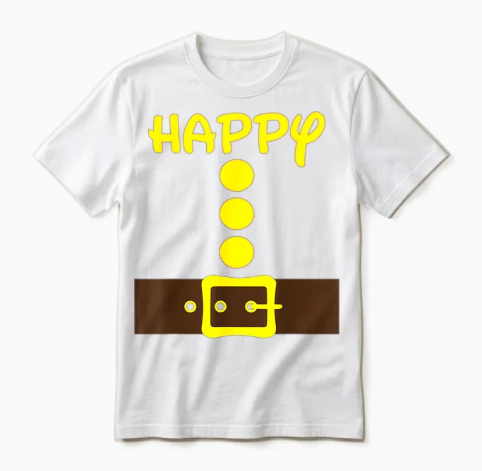 Dwarf Easy Halloween Men Women Kids Group Costume Matching Unisex T-Shirt in White