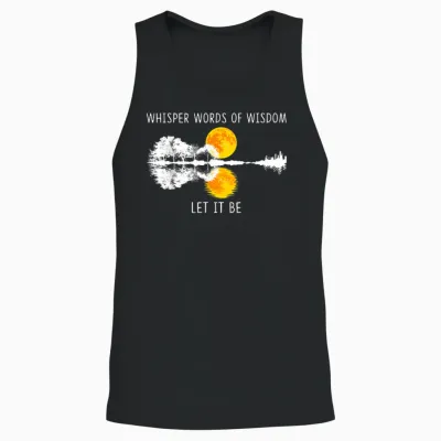 Whisper Words of Wisdom Let-It Be Tshirt Guitar Lake Shadow Unisex Tank Top - Black