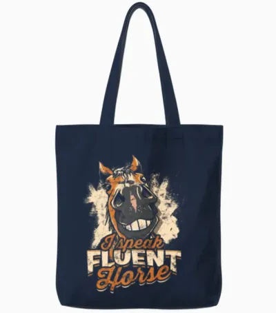 I Speak Fluent Horse - Horse Tote Bags - Navy