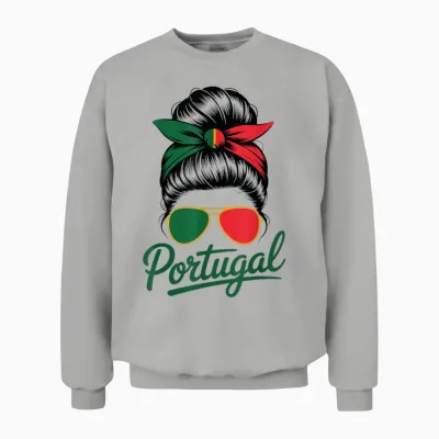 Portuguese Proud – Gift Women Portugal Flag Fun Unisex Sweatshirt - Ash