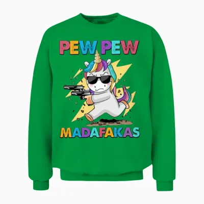 Funny Unicorn Unisex Sweatshirt - Irish Green