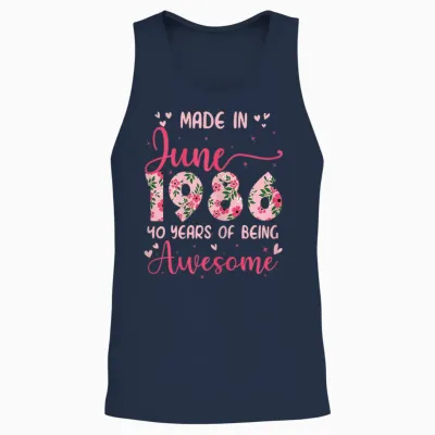 Juin 1986 Cool Cadeau Anniversaire 40 Ans Pour Femmes Unisex Tank Top - Navy