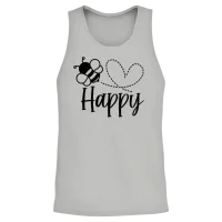 Bee Happy Unisex Tank Top - Ash – 2