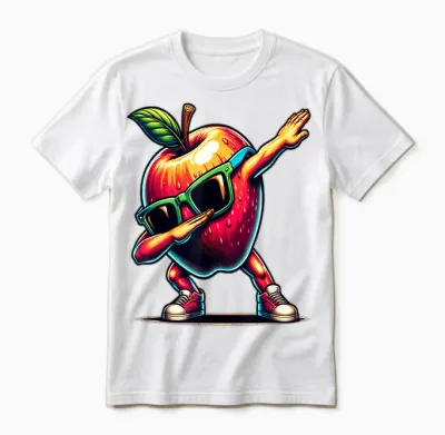Dab Tanz Apfel Lustige Tanzende Dabbing Frucht Unisex T-Shirt - White