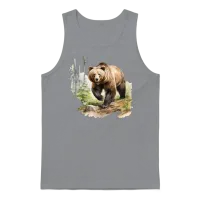 Grizzly Bear in the Wild — Wildlife Gift Unisex Tank Top - Sport Grey – 1