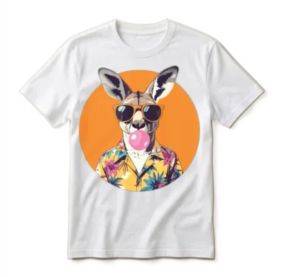 Hawaiian Kangaroo Pop Art Unisex T-Shirt - White
