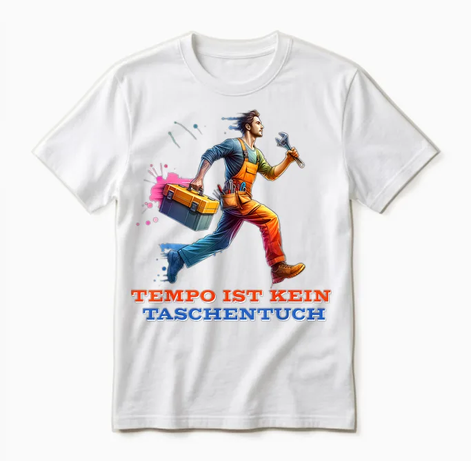 Lustige Handwerker Beruf Tempo Ist Kein Taschentuch Spruch Unisex T-Shirt in White