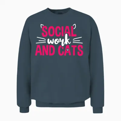 Social Work and Cats Social Worker Unisex Sweatshirt - Dark Heather