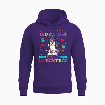 Back to School Humour School Je Peux Pas C'est La Rentrée Unisex Hoodie - Purple
