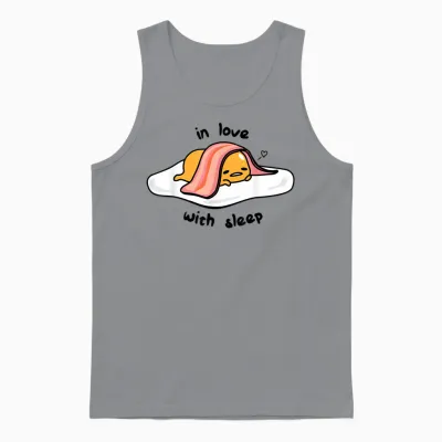 Gudetama in Love with Sleep Unisex Tank Top - Sport Grey